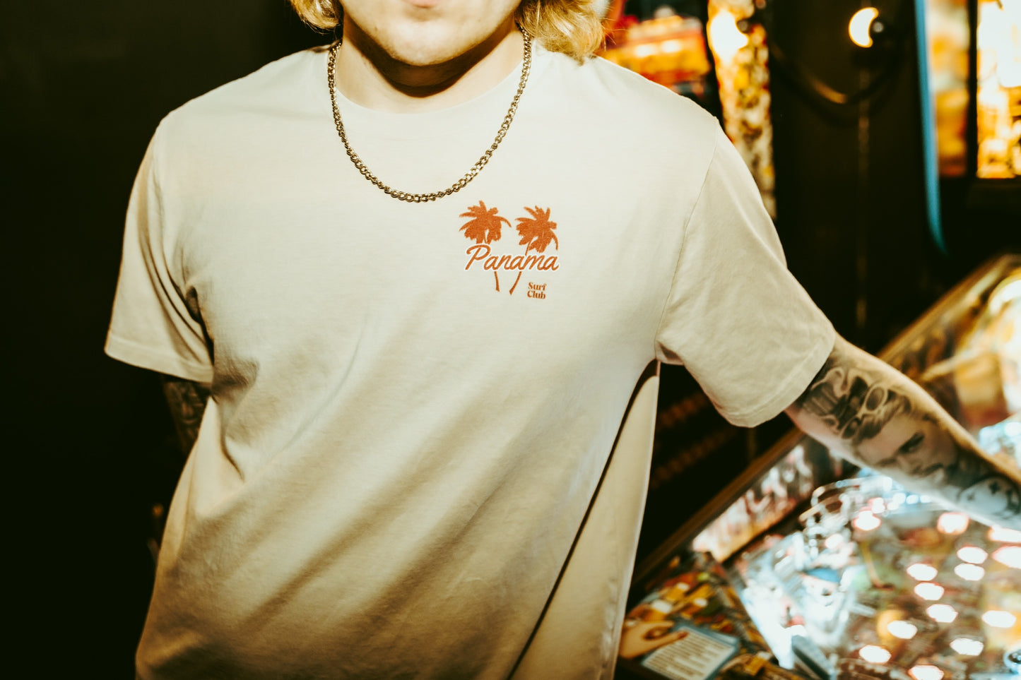 Organic Panama Surf Club Unisex T-Shirt - Desert