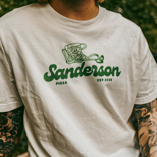 Sanderson Pizza Organic T-Shirt - Off White